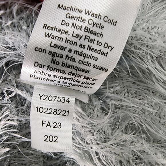 Venus Sweater Womens Size XL Soft Cozy Pearl Trim Gray Ombre Fuzzy Long Sleeve - Picture 10 of 10